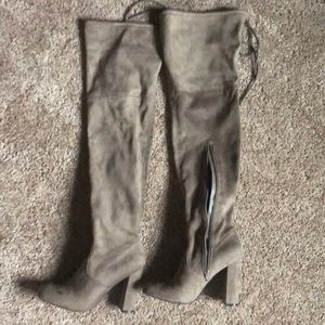 Over the knee suede boots